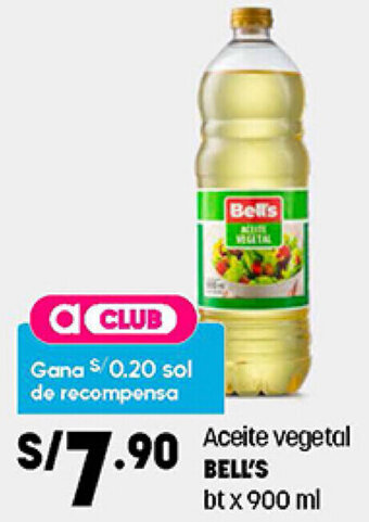 Plaza Vea Aceite Vegetal Bell's 900ml oferta