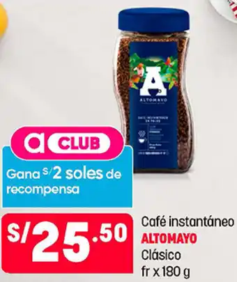 Plaza Vea Café Instantáneo Altomayo Clásico x 180g oferta