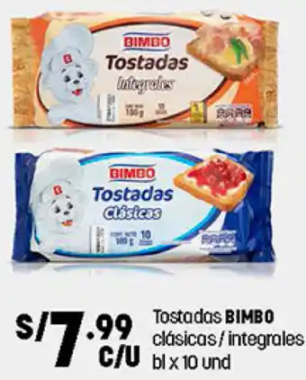Plaza Vea Totados Bimbo Clásicas/Integrales 10 Unid oferta