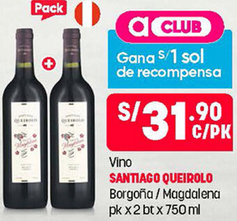 Plaza Vea Vino Santiago Queirolo Borgoña/Magdalena 2x750ml oferta