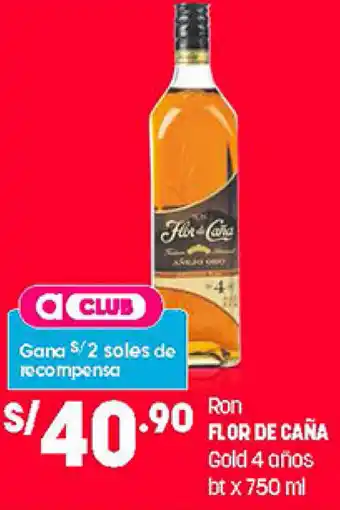 Plaza Vea Ron Flor de Caña Gold 4 Años x 750ml oferta