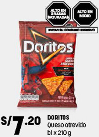 Plaza Vea Doritos Queso Atrevido 210g oferta