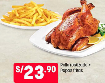 Plaza Vea Pollo Rostizado + Papas Fritas oferta