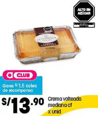 Plaza Vea Crema Volteada Mediana cf oferta