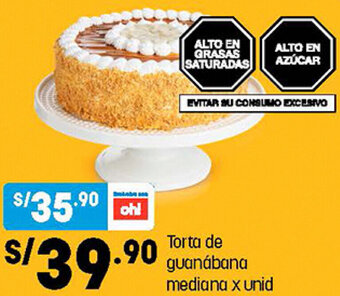 Plaza Vea Torta de Guanábana Mediana oferta