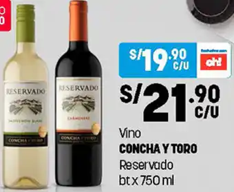 Plaza Vea Vino Concha y Toro Reservado 750ml oferta