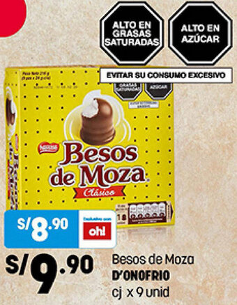 Plaza Vea Besos de Moza D'Onofrio 9 Unid oferta