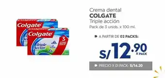 Makro Crema dental colgate triple acción pack de 3 unids. x 100 ml. oferta