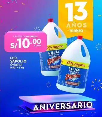 Makro Lejía sapolio original unid. x 5 kg oferta
