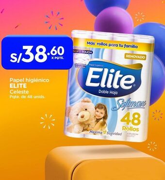Makro Papel higiénico elite celeste pqte. de 48 unids. oferta