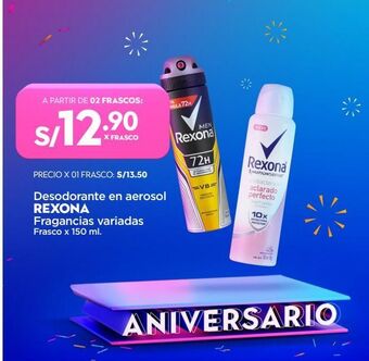 Makro Desodorante en aerosol rexona fragancias variadas frasco x 150 ml. oferta