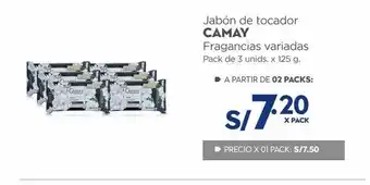 Makro Jabón de tocador camay fragancias variadas pack de 3 unids. x 125 g. oferta