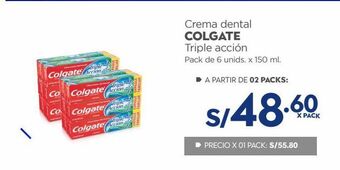 Makro Crema dental colgate triple acción pack de 6 unids. x 150 ml. oferta