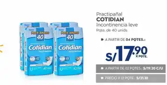 Makro Practipañal cotidian incontinencia leve pqte. de 40 unids oferta