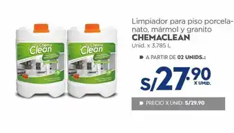 Makro Limpiador para piso porcela - nato, mármol y granito chemaclean unid. x 3.785 l oferta