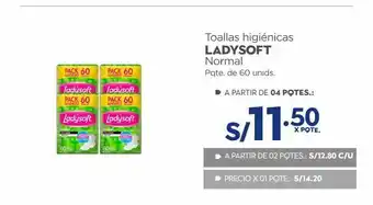 Makro Toallas higiénicas ladysoft normal pqte. de 60 unids. oferta