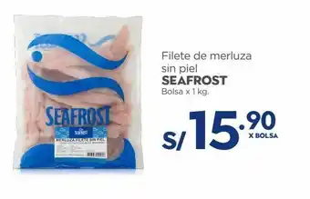 Filete de merluza sin piel seafrost bolsa x 1 kg