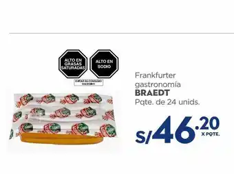 Makro Frankfurter gastronomía braedt pqte. de 24 unids. oferta