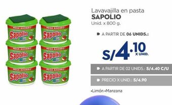 Makro Lavavajilla en pasta sapolio unid. x 800 g. oferta