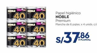 Makro Papel higiénico noble premium plancha de 6 pqtes. x 4 unids. c/u oferta