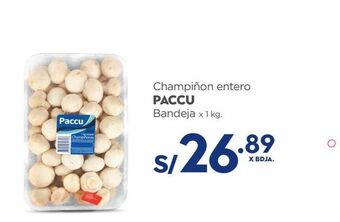 Makro Champiñon entero paccu bandeja x 1 kg oferta