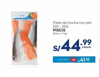 Makro Filete de trucha con piel 100 - 200 piscis bolsa x 1 kg. oferta