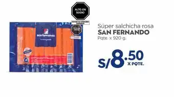 Makro Súper salchicha rosa san fernando x 920g oferta