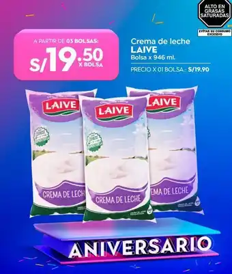 Makro Crema de leche laive x 946ml oferta