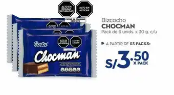 Makro Bizcocho chocman pack de 6 un x 30g oferta