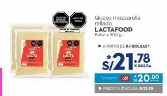 Makro Queso mozzarella rallado lactafood x 500g oferta