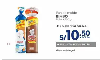 Makro Pan de molde bimbo x 750g oferta