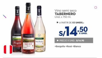 Makro Vino semi seco tabernero x 750ml oferta