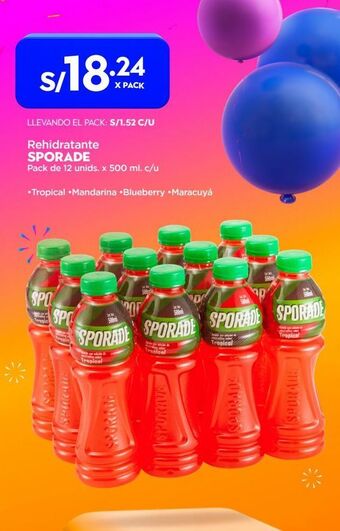 Makro Rehidratante sporade 12un x 500ml oferta