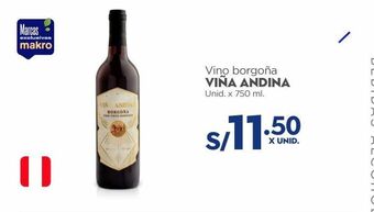 Makro Vino viña andina x 750ml oferta