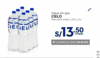 Makro Agua sin gas cielo 6un x 2,5l oferta