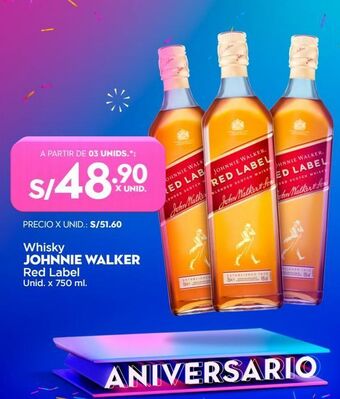 Makro Whisky johnnie walker red label x 750ml oferta