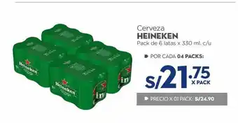 Makro Cerveza heineken 6un x 330ml oferta