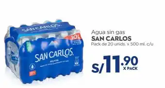 Agua sin gas san carlos 20un x 500ml