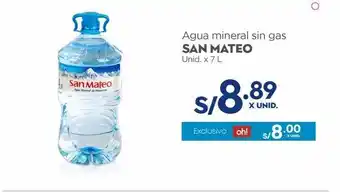 Makro Agua mineral sin gas san mateo x 7l oferta