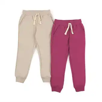 Tottus Pack x2 jogger franela niña talla 8 beige fucsia oferta