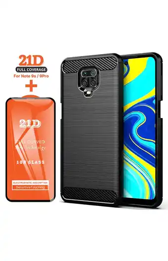 Tiendas EFE Case carbón + mica redmi note 9s/pro - negro oferta