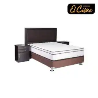 Carsa Dormitorio savama: colchón queen + base + cabecera + 2 veladores oferta
