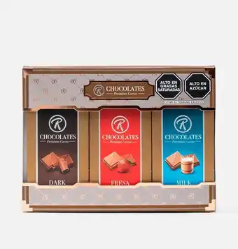 Mix de tabletas de chocolate fresa-dark-milk 105 g