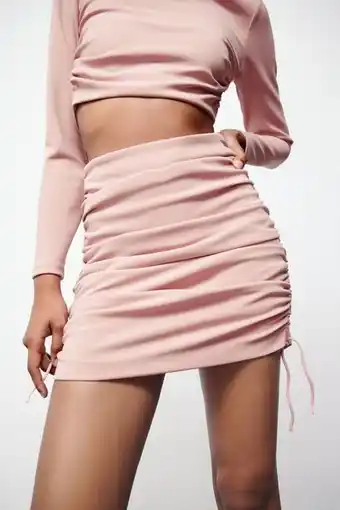 ZARA Falda mini frunces oferta