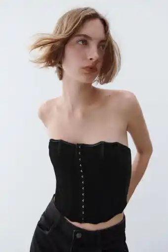 ZARA Top corsetero terciopelo oferta