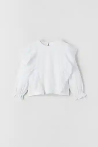 ZARA Camiseta volantes lace oferta