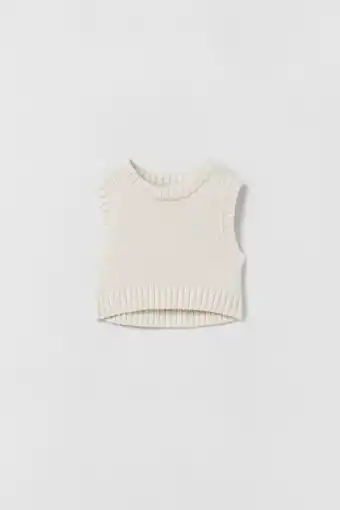ZARA Chaleco punto crop oferta