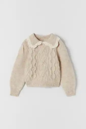ZARA Jersey punto ochos crochet oferta
