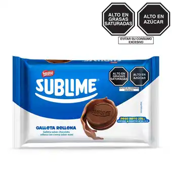Tottus Galleta sublime chocolate y crema maní 6 unidades oferta