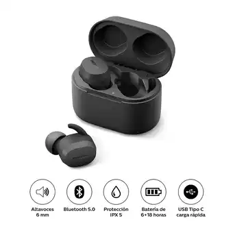 Audifonos bt tws philips tat3216 negro